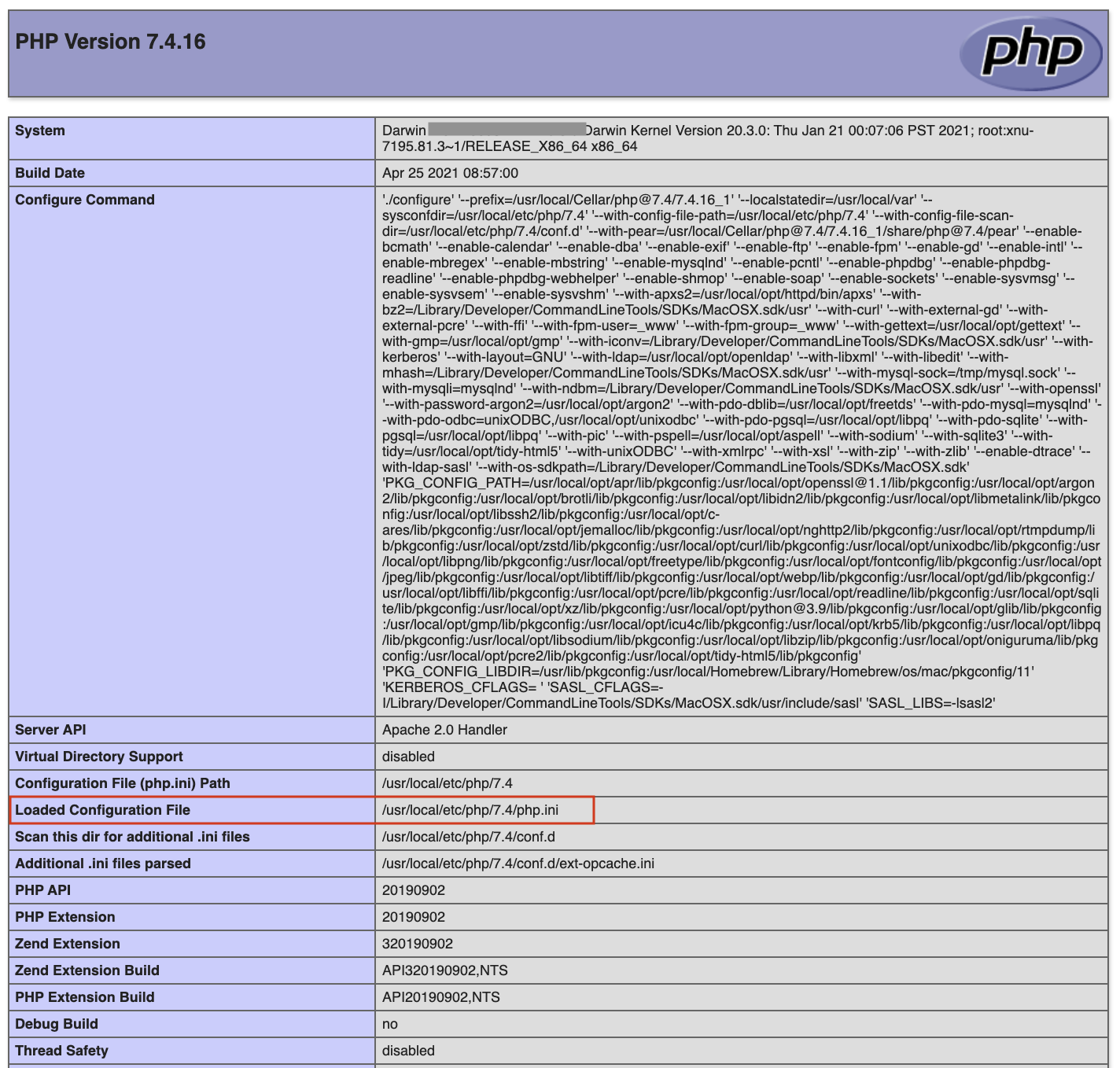 PHP info
