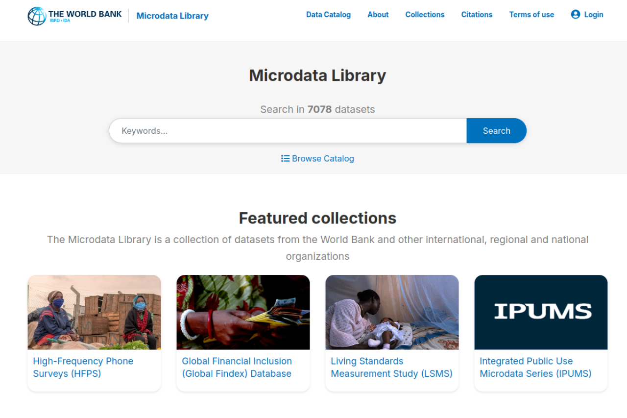 World Bank Microdata Catalog